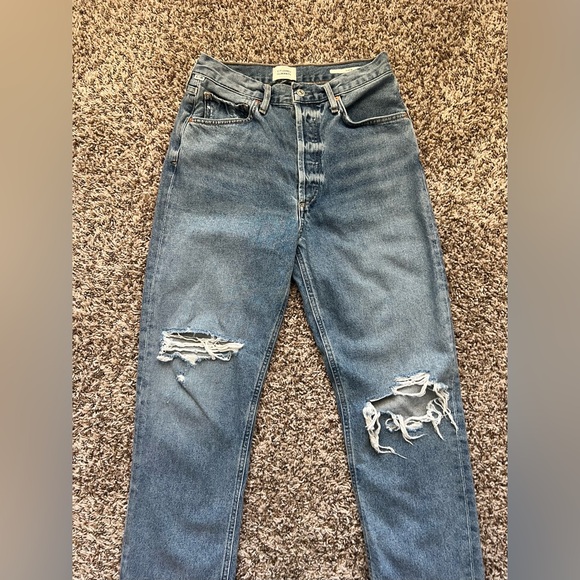 Citizen of Humanity Sabine Blue High Waist Ripped Straight Leg Jeans US27 (0760) - Picture 4 of 14